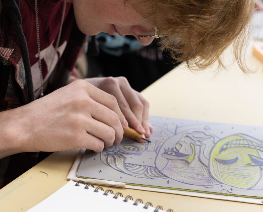 EA art student practicing their craft