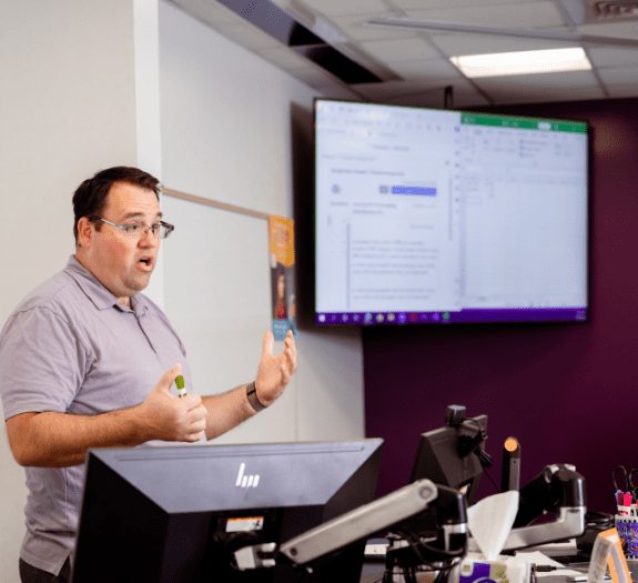 Teacher giving a lecture