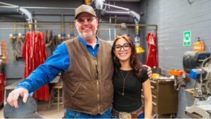 Instructor and student inside the new facility.