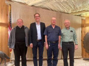 L-R:  Telescope Administrators: Pavel Gabor S.J. , Director of VATT, Joseph Schields, Director of LBTO, Robert Moulton, Lead Operator, SMT,Chris Corbally S.J., Past Director of VATT, President of Vatican National Committee Astronomy
