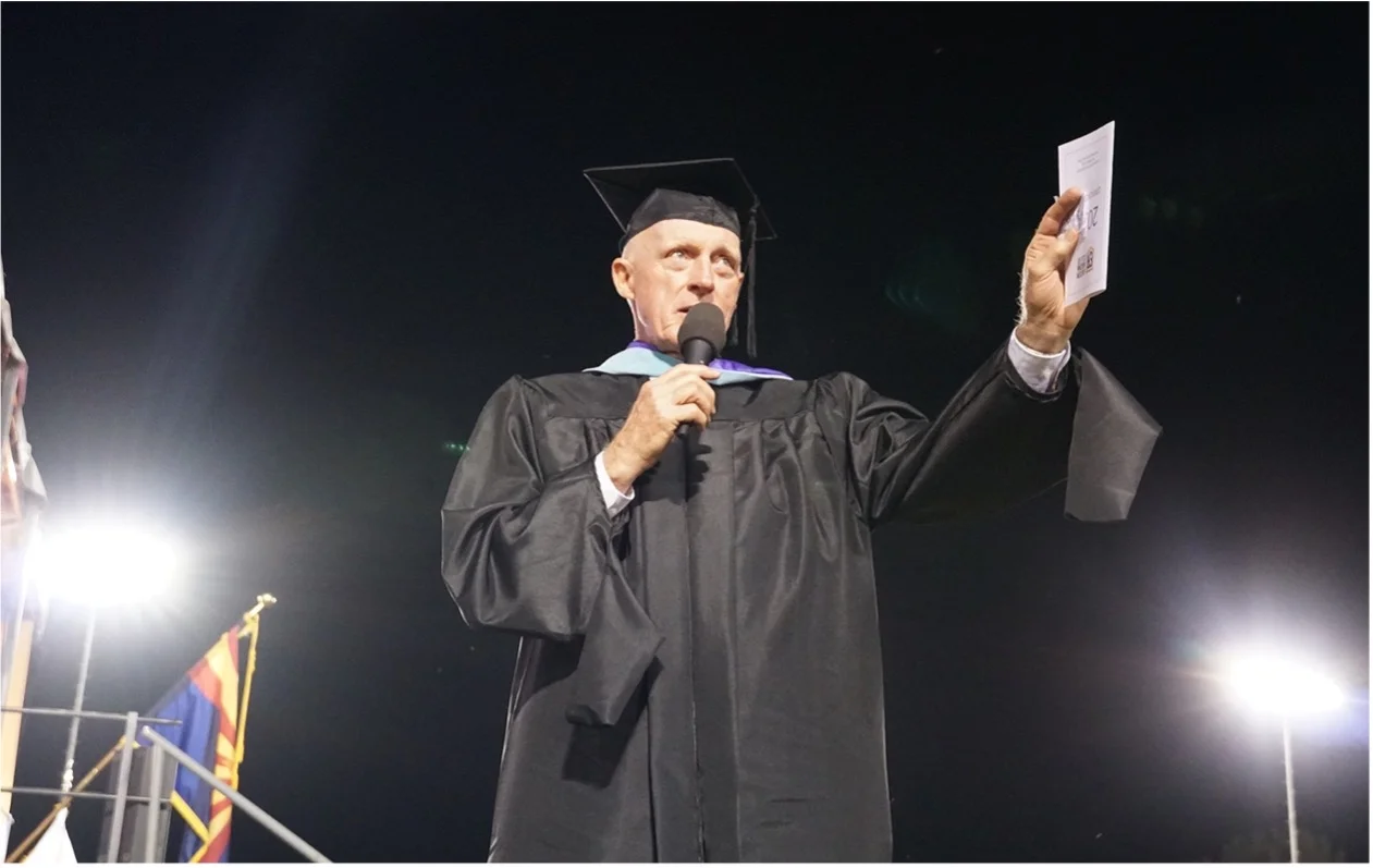 The Honorable Rusty Bowers addresses the audience at EAC’s 134th Commencement Ceremony. (PHOTO by EAC’s Monique Saldana)