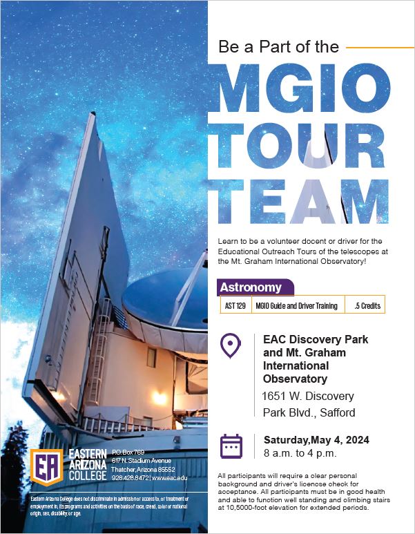 EA to offer guide and driver training for MGIO telescope tours