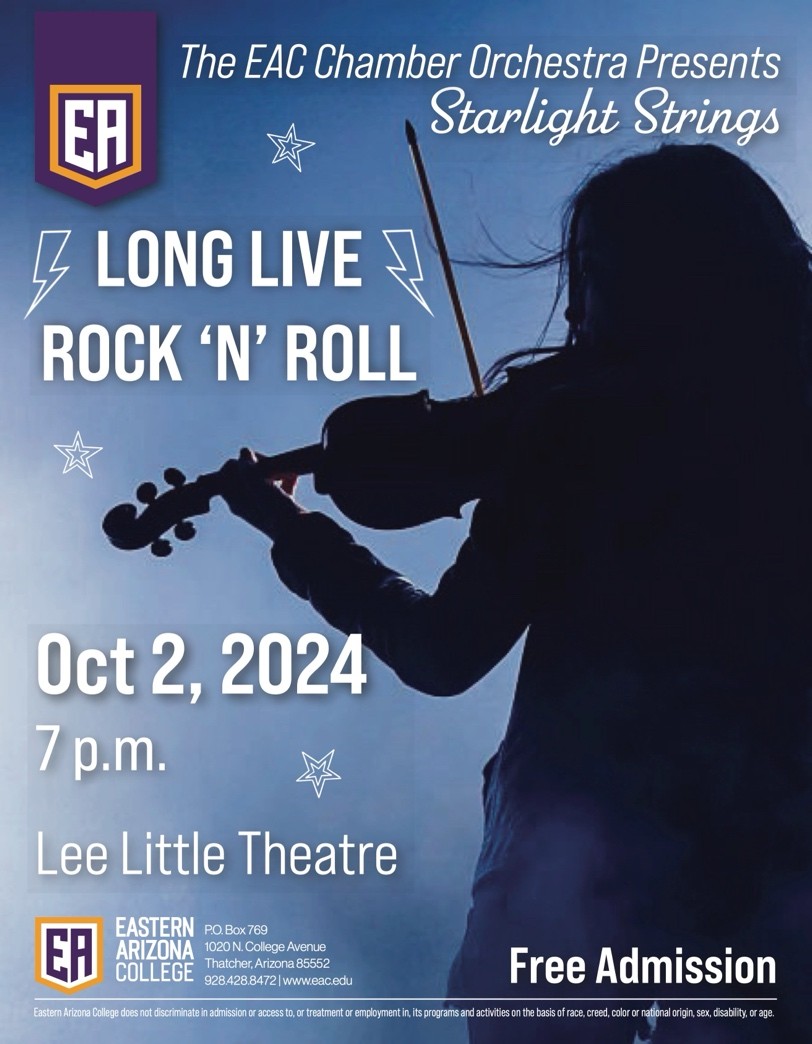 Eastern Arizona College Chamber Orchestra to Present 28th Annual Starlight Strings Concert:  “Long Live Rock and Roll”