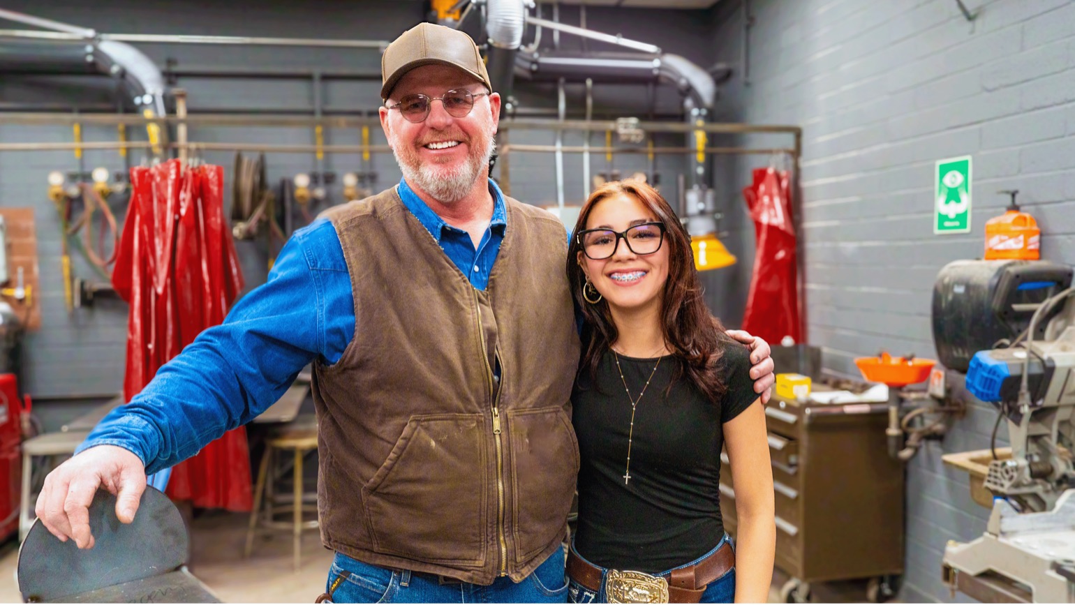 Instructor and student inside the new facility.