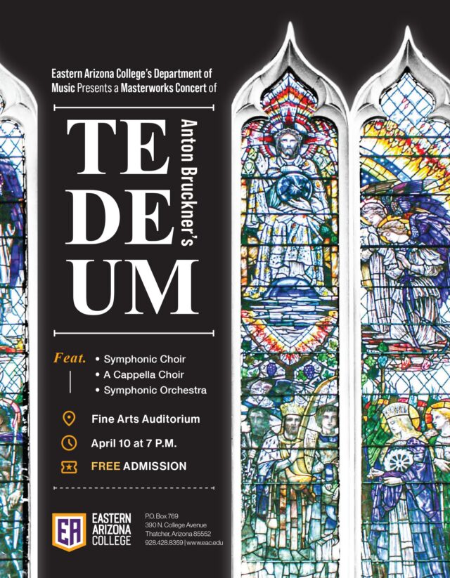 A flyer for the EA music department's concert “Te Deum” on April 10