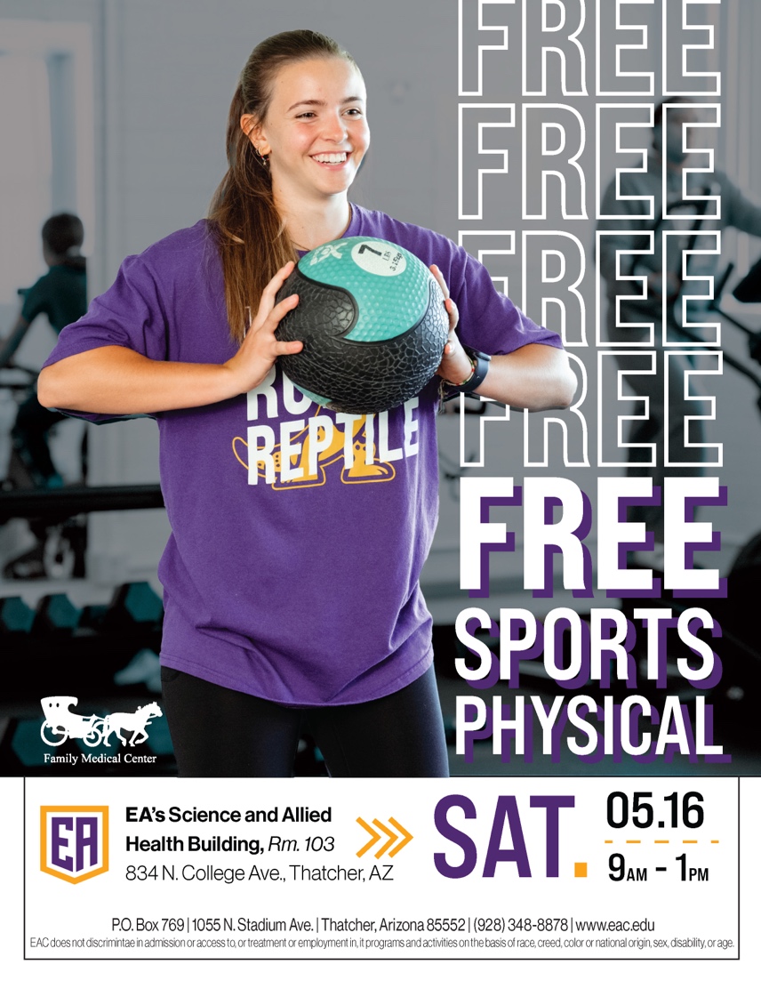 EAC will host a free sports physical event for student athletes