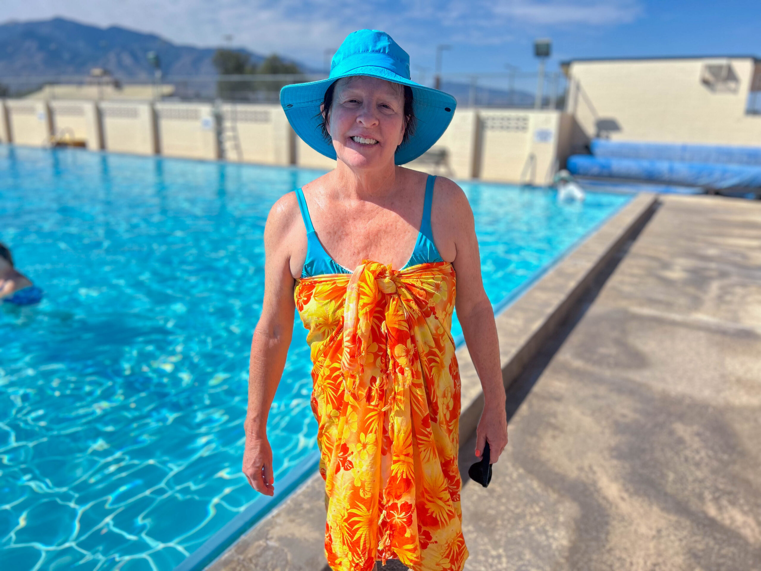 Woman enjoying the EA Pool