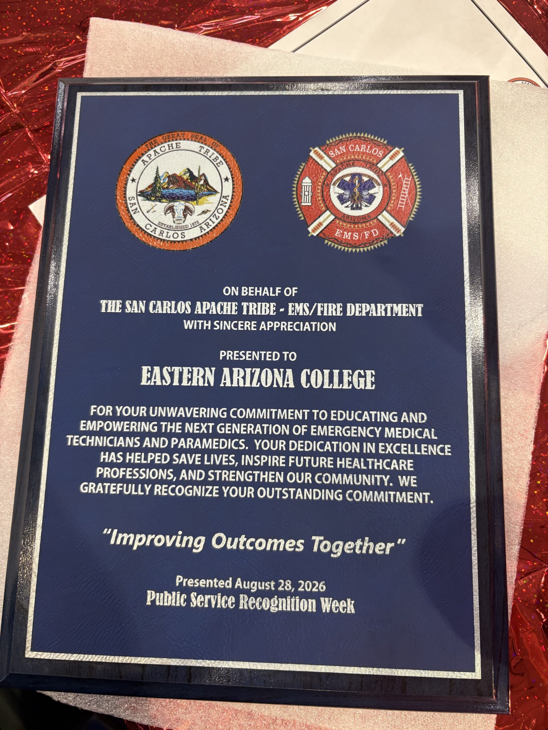 EAC’s EMS program was recognized for its commitment to educating EMTs and paramedics and for the program’s impact on emergency care and public service in the San Carlos community.